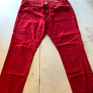 Arizona brand bright red skinny jeans, Sz. 19